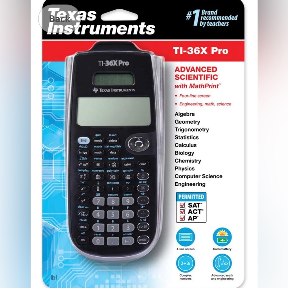 Texas Instruments Advanced Scientific Calculator T1-36X Pro